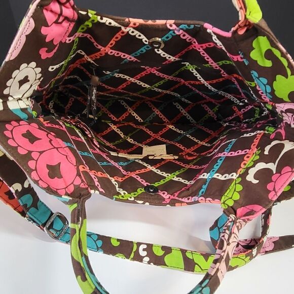 Vera Bradley Brown Flowered Bag - Picture 6 of 8